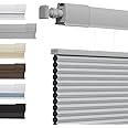 Tonature No Tools No Drill Top Down Bottom Up Cellular Shades for Windows, 1" Blackout Fabric, Cordless Honeycomb Blinds for Indoor Window, Thermal Insulated Noise Reduction, 18" W x 36" H, Grey