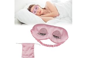 PENNLE Seda Máscara para Dormir, Máscara de Sueño de Satén de Seda para Mujeres y Niñas, Lindo Misterioso Máscara de Ojos Transpirable Viajes con Banda Elástica, Disfraces de Adultos y Regalos