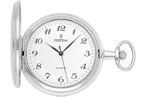 Festina Orologio da Tasca Uomo con Catena - Acciaio Inossidabile 316L - Movimento al Quarzo - Stile Classico, Vintage ed Elegante F2024/1