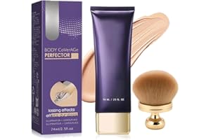 GENERIC All Over Complexion Perfector with Body Makeup Brush, Full Body Coverage Perfector, Tattoo Cover up Cream, Waterproof Long-Lasting Sweat-Proof Coverage Concealer for Body Legs (1 set)