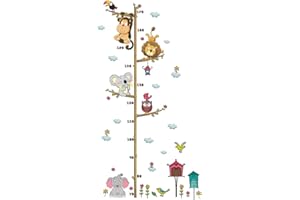 WINOMO Adesivi Cameretta, Misurazione Albero Wall Sticker Rimovibile Cartoon Growth Chart Righello Adesivo per Bambini Baby Nursery Bedroom Home Decor Decal Art