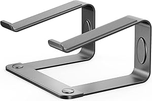 LORYERGO Soporte para Portátil - Soporte Elevador Ergonómico para Escritorio, Soporte para Portátil Compatible con la Mayoría de los Portátiles de 10-15.6", Gris Espacial