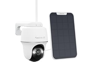 Reolink 4K Telecamera Wi-Fi Esterno con Batteria e Pannello Solare, 360° PTZ Senza Fili, 2,4/5 GHz WiFi, Rilevamento Uomo/Auto/Animale, 8MP Visione Notturna a Colori, Sirena/SD/Cloud, Argus PT Ultra