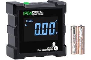 LEERCHUNAG Détecteur d'angle, rapporteur de vide, outil de niveau à bulle électronique avec aimant puissant à 4 côtés, inclinomètre numérique pour le travail du bois, la construction et les machines…