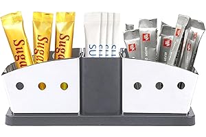 HJIAMA Portacialde da Caffè Acciaio Inossidabile 304 Porta Bustine Zucchero 3 Scomparti Porta Capsule Caffe Può Essere Utilizzato Ripetutamente per Case, Ristoranti, Bar