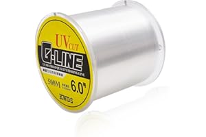 Fil de Pêche, 0,4/0,43/0,47mm, 500m Ligne de Pêche de Nylon Transparent, Capacité de Chargement 10/11,5/13 kg, Convient Aux Compétitions Compétitives, Fosses Noires, Leurre