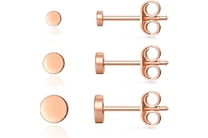 CERSLIMO Damen Ohrstecker Silber 925 Klein für Damen Herren Mädchen, 3 Paar Ohrringe Silber Gold Rosegold Schwarz Rund Flach Set (2mm/3mm/4mm) Zierliche Knorpel Tragus Helix Kreis