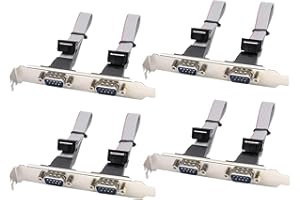 zdyCGTime Support De Port Série DB9 à en-tête 10 Broches,Port DB9 Male vers connecteur Female 10 Broches Carte mère d'ordinateur à Cadre série Câble. (12 Pouces / 4 pièces)(2 Port)