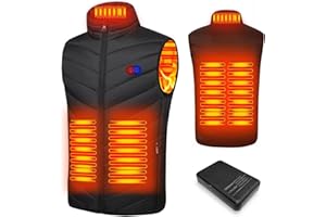MINCOO Beheizbare Weste für Herren Damen, Elektrische USB Heizwesten, Mit 5V 10000 mAh Akku, Winter Warme Jacke Weste für Outdoor-Aktivitäten Wandern Jagd