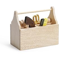 Zerodis Puppenhaus Miniatur Werkzeugkasten 1:12 – Holzbox Mit Metallwerkzeugen, Deko Für Puppenhäuser