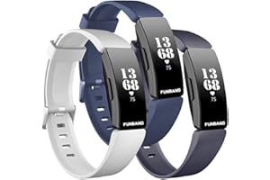 FunBand Fitbit Inspire & Inspire HR Correa,Edición Especial Soft Silicona Deportes Recambio de Pulseras Ajustable Reemplazo Accesorios Compatible para Reloj Fitbit Inspire & Inspire HR