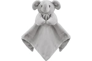 Soft Touch Cuddly Cute Elephant Baby Comforter, Super Soft Eco Friendly New Born Baby Gift, Self Soothing 36cm X 36cm