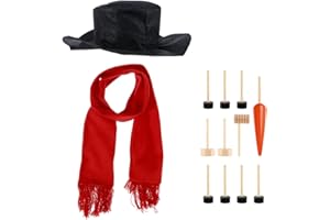 Tinksky Schneemann Making Kits Werkzeuge Schneemann Dekorieren Kit Winter Urlaub Outdoor Spielzeug Weihnachten Geschenk mit Hut Schal Pipe Augen Mund Button Nase 13pcs