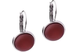 Polarisohrring "Katharina", 12mm original Polariscabochon in vielen attraktiven Farben in einer Klappbrisur aus Edelstahl, handgefertigt von Adi-Modeschmuck in Berlin