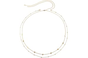 Chaîne de Taille Perles Paillette, punwey Chaîne de Ventre Chaînes de Ceinture en Sequins Dorés Bijoux de Ceinture Bijoux de Corps Body Chain Accessoires pour les Femmes et les Filles (Or)