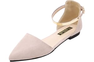 Jamron Mujer Dedo Punteado Terciopelo Bailarinas Elegante D'orsay Pumps Plano Zapatos de Vestir