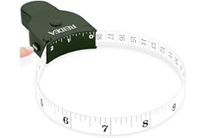 REIDEA Body Measuring Tape (Clip-n-Lock, Eject Release, Retract) 150cm/60in, M2 Upgraded Self-Measuring Tape for Tracking Weight Loss, Tailoring, Handcrafts, Clothes, Pine Green