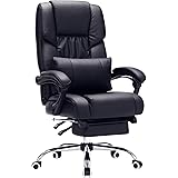Songmics Poltrona Girevole con Poggiagambe Sedia Direzionale Ergonomica da Ufficio Studio Regolabile con Rotelle OBG71B, Port