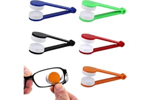 DAAIZIII 5 Stück Mini Tragbare Brillenreiniger,Sonnenbrillen Microfaser Reinigungsbürste,Peeps Brillenreiniger,Brillenputz,Brillenreiniger,Brillenreinigung Für Sunglasses Kurzsichtige Brille