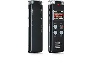 EVISTR 128GB Digital Voice Recorder - Audio Voice Activated Recording Device with Playback Noise Reduction - Rechargeable HD Dual MIC Dictaphone for Lectures Meetings