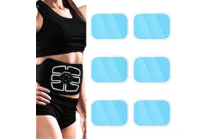 iLoxin AB Stimulator Gel Pads for All Abdominal Belts, EMS Gel Pad Enhancers, Ab Stimulators Sticky Pads, Replacement Gel Pads - 6 Piece Pack