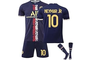 OVERSTEPA Paris Trikot Kinder Trikot PSG Fußball Trikot Set 22/23, Nr.30/10/7 Sporttraining T-Shirts und Shorts für Erwachsene/Kinder, Fußballtrikot Set für Jungen/Herren