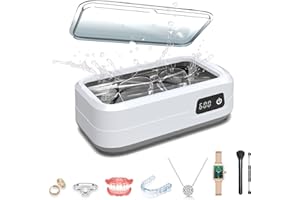 AVESSI Ultrasonic Cleaner, 48000Hz Ultrasonic Jewellery Cleaner with 4 Cleaning Modes, 600ML Large Capacity Jewellery Cleaner for Necklace Ring Glasses Jewelry Watch Coins Denture