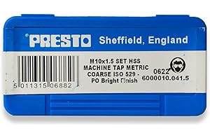 Presto M10 x 1.5 HSS Metric Hand Tap Set (Pack of 3) 6000010.041.5 from RDGTools