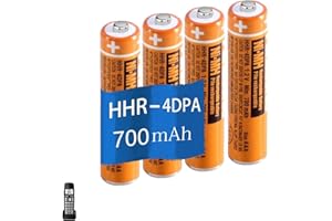 JAPUSOON HHR-4DPA/4B - Batteria ricaricabile AAA NI-MH per Panasonic 700 mAh 1,2 V AAA per telefoni cordless DECT, confezione da 4
