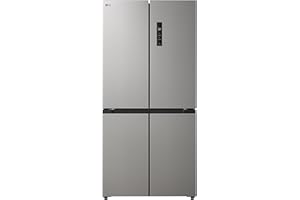 LG GMM41MSBEM Frigorifero 4 Porte Slim, Capacità 474L, Total No Frost con Multi Air Flow, Cassetto Zero Gradi Convertibile Fresh Switch, Ripiani in Vetro Temperato, Illuminazione LED, Classe E, Silver