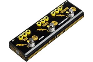 Donner X Third Man Hardware Multi-Effekt Pedal, Triple Threat 3-in-1 Analoges Gitarren Distortion Phaser Echo Mit Adapter für E-Gitarre