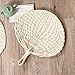 Produktbild iBaste Geflochtene Fan Palm Blatt Fan Cool Fan Gewebter Brauner Blatt Blattfächer