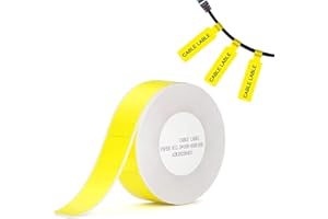 YULINCA Ruban d'étiquette compatible pour NIIMBOT D11 D110 D101, autocollant de câble de bureau et de maison, papier étanche anti-huile résistant aux rayures 0.5 "x 4.3" (jaune)