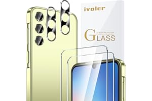 ivoler Szkło ochronne do Samsung Galaxy A35 5G, 2 sztuki, 2 sztuki folii ochronnej, z 2 sztukami ochrony aparatu, twardość 9H, przezroczyste HD, odporne na zarysowania, pęcherzyki powietrza