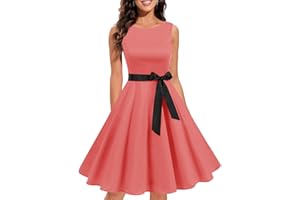 Gardenwed Abito da Cocktail Vintage Senza Maniche Vintage da Ballo Anni '60 Anni '60 Rockabilly