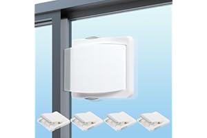 Vicloon blokad drzwi przesuwnych, 4 sztuki Blokada do drzwi przesuwnych, z podkładką samoprzylepną 3M, bez wiercenia, do okien, drzwi balkonowych, zabezpieczenie dla dzieci, drzwi przesuwnych