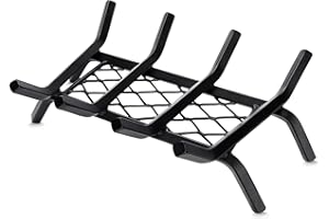 G GOOD GAIN Griglia per camino 17 "resistente con fermo in brace, 1/2" Bar Fire Log Grate per camino interno, Camino Assettories Camino, Camino Focolare a legna Bruciatore Rack Holder