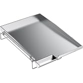 onlyfire Stainless Steel Barbecue Plate for Side Burner | Griddle with Stand for Almost All Gas Grills
