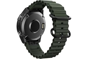 NotoCity Pasek do zegarka Garmin Fenix 5/ Fenix 6/Fenix 7, 22 mm Quick Fit Ocean Wave Soft Repalcement pasek do Fenix 5 Plus/Fenix 6 Pro / Forerunner 935/Forerunner 945/Forerunner 955/Instinct 2 Solar