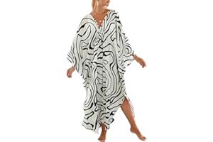 Bsubseach Costume da Bagno Copritevi per Costumi da Bagno Donne Abiti Kaftan Estate Caftano con Coulisse