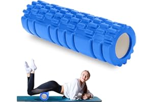 OAKENCREST Rodillo para Masajes Musculares, Fitness Foam Roller, Rodillo Masajeador, Cilindro de Espuma para Fitness, Terapia con Foam Roller, Rodillo de Pilates y Yoga 30×8cm (Azul oscuro)