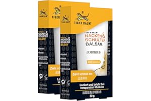 TIGER BALM Balsam do smarowania karku i ramion, naturalny balsam rozluźniający napięcie w okolicy karku i ramion, pielęgnujące działanie, idealny w podróży 50 g (2er Pack)