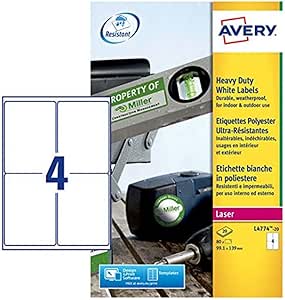 AVERY Zweckform L4773REV-8 Weatherproof Film Labels (192 Stickers, 63.5 - View #5