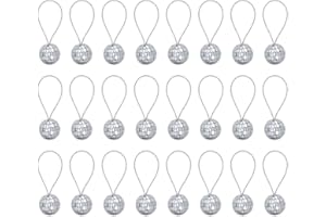YINGMENGZHIGE 24 Stück Mini Discokugel Klein,Kleine Discokugel Set,2.5cm Disco Kugel Deko mit Seil,Party Disco Ball,Silber zum Aufhängen Reflektierende Spiegelkugel Ornamente für Dekoration Hochzeit Home Party