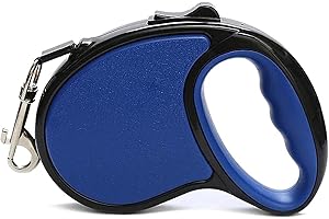 ANNA FLOWERS Guinzaglio Retrattile Allungabile per Cani Flessibile per Addestramento e Passeggiate, per Cani Piccoli, Medi e Grandi (5 Metri, Rosso) (blù)