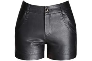DISSA S323 Short Cuir Simili Grande Taille Short Taille Haute