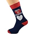 Happy 2nd Anniversary 'Cotton Wedding Anniversary Design' Romantic Hearts Socks Adult UK Size 5-12