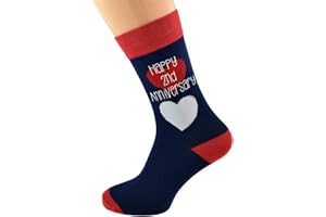 Prestige Giftware Gifts Happy 2nd Anniversary Romantic Hearts Cotton Socks Adult UK Size 5-12