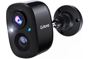 G-Homa Telecamere WiFi Senza Fili da Esterno, Rilevamento del Movimento Videocamera Sorveglianza Batteria FHD Visione Notturna a Colori Spotlight/Audio a 2 Vie/Sirena/AI/Impermeabile(Aggiornato)