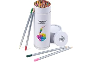 FUNLAVIE 48 Colouring Pencils Set for Adult Coloring Books, Illustration and Sketching with Storage Case, Ideal for Drawing, Blending & Shading, Coloured Art Supplies for Beginner & Artist